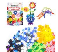 PicassoTiles Building Chips Interlocking Disc Construction Blocks in 12 Colors STEM Learning Early Education Toy Engineering Playset Child Brain Development for Toddlers Girls Boys Kids Age 3+ PTF108