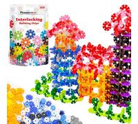 PicassoTiles Construction Building Chips Block 300 Piece Set Interlocking Plastic Disc STEM Learning Toy Creative Education Child Brain Development Play for Toddler Kids Boys Girls Ages 3 & Up PTF300