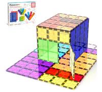 PicassoTiles Kids Toy Magnetic Building Blocks Magnet Tiles Supersized Large Stabilizer Base Jumbo XL Plate Foundation Education Construction Kit Engineering STEM Children Learning Stacking Set