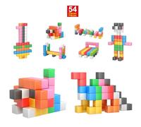 PicassoTiles Magnet Cube Building Blocks 1.2" 3CM Magnetic Cubes Toy Construction Building Educational Sensory Toys with Idea Booklet for School & Preschool Kids Boys Girls Toddlers PMC301