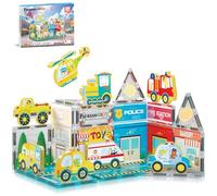 PicassoTiles Magnet Tile Building Blocks Metro City Themed Playset with 8 Character Action Figures Magnetic Tiles STEM Learning Early Education Toy Construction Set Toddlers Boys Girls Ages 3+ PTQ24