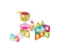PicassoTiles Magnet Tiles Building Block Travel Size Magnetic Marble Run Construction Toy Set Mini Diamond Marble Racetrack Building Blocks