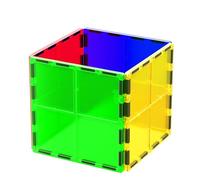 PicassoTiles Magnetic Building Block Large Square Shape Magnet Tiles Construction Toy STEM Learning Kit Educational Playset Playboard Pretend Play Stacking Blocks Child Brain Development PTE09