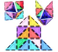 PicassoTiles Magnetic Building Block Set Right Triangle Magnet Tiles Construction Toy STEM Learning Kit Educational Playset Playboard Pretend Play Stacking Blocks Child Brain Development PTE02