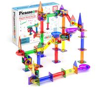 PicassoTiles Marble Run 50-Piece Magnetic Tile Race Track Toy Play Set | STEM Building & Learning, Educational Magnet Construction, Child Brain