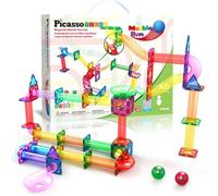 PicassoTiles Marble Run Magnetic Tile Race Track Toy Play Set STEM Building & Learning Early Educational Child Magnet Construction Block Creative Kit Boys & Girls Age 3+ Years Old Toys PTG40