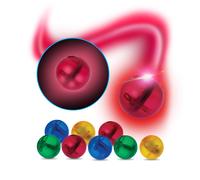 PicassoTiles Motion Activated Marbles 8pc LED Light-Up Glow in The Dark Translucent Balls for Marble Run Race Racetrack Maze Magnetic Construction Mag