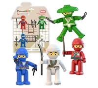 PicassoTiles Ninja Action Characters for Magnetic Tiles Building Block Toy Sets Accessory Add On Kit for Magnet Tile Playsets for Toddlers Boys Girls Ages 3+ Pretend Play STEM Educational Toys PTA14