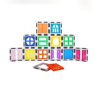 PicassoTiles Window and Door Clip On Magnetic Blocks Magnet Tiles Magnets Building Tile Construction Toy Set STEM Education Toys Learning Kit Stacking Block Playset Boys & Girls Age 3+ PT30