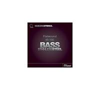 Picato 96658 4-String Stainless Flat Wound 45-100 Long Scale Bass Guitar Strings, Set of 4 Pieces