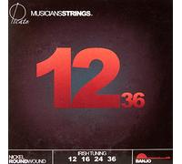 Picato 98733 12-36 Nickel Wound Irish Tuning Loop End 4-String Banjo, Set of 4 Pieces