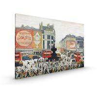 Piccadilly Circus London LS Lowry CANVAS Premium Stretched with Metal Hanger in Various Sizes (Piccadilly Circus, CANVAS - size 22 x 16 Inch)