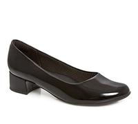 Piccadilly for Pavers Ladies Block Heel Court Shoes - Black Patent Size 6 UK