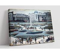 Piccadilly Gardens Ls Lowry Style Canvas Wall Art Picture Print - 24 inch wide x 16 inch high (Frame Depth 30mm)