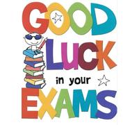 Piccadilly Good Luck in Your Exams Greeting Card, Colourful Bold Lettering with Books Design