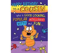 Piccadilly Greetings A11422 Birthday Card Cousin,brown|blue|purple|orange|yellow ,7 x 5 inches