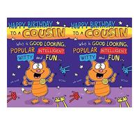 Piccadilly Greetings A11422 Birthday Card Cousin,brown|blue|purple|orange|yellow,7 x 5 inches (Pack of 2)