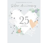 Piccadilly Greetings Anniversary Card, Congratulations on Your Silver Anniversary - 8 x 6 inches