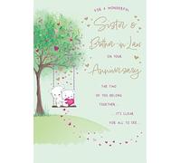 Piccadilly Greetings Anniversary Card, For a Wonderful Sister & Brother-in-Law - 9 x 6 inches