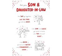 Piccadilly Greetings Anniversary Card, For You Son & Daughter-in-Law - 9 x 6 inches