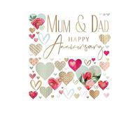 Piccadilly Greetings Anniversary Card, Mum & Dad Happy Anniversary - 8 x 6 inches