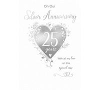 Piccadilly Greetings Anniversary Card, On our Silver Anniversary - 9 x 6 inches