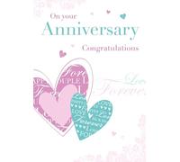 Piccadilly Greetings Anniversary Card, On Your Anniversary Congratulations - 7 x 5 inches