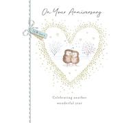 Piccadilly Greetings Anniversary Card, On Your Anniversary With Love - 8 x 6 inches