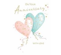 Piccadilly Greetings Anniversary Card, On Your Anniversary With Love - Balloons - 8 x 6 inches