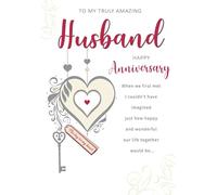 Piccadilly Greetings Anniversary Card, To My Truly Amazing Husband - 9 x 6 inches