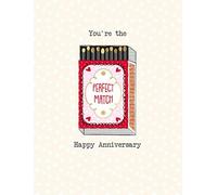 Piccadilly Greetings Anniversary Card, You're the Perfect Match - 8 x 6 inches
