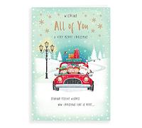 Piccadilly Greetings Avant Garde H95035 Studios Character Christmas Card To All Of You ,white|red|green,9 x 6 inches