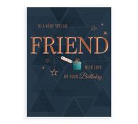 Piccadilly Greetings Avant Garde Studios Birthday Card Friend M - 8 x 6 inches, H90040,blue