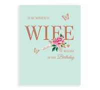 Piccadilly Greetings Avant Garde Studios Birthday Card Wife - H90060, green, 8 x 6 inches