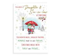 Piccadilly Greetings Avant Garde Studios Character Christmas Card Daughter & Son in Law- 9 x 6 inches, H95008
