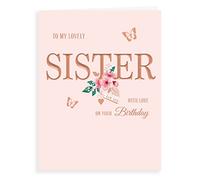 Piccadilly Greetings Avant Garde Studios Classic Birthday Card Sister - 8 x 6 inches H90052, Peach