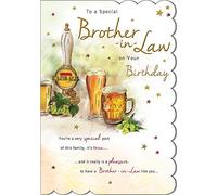 Piccadilly Greetings Birthday Card Brother in Law - 9 x 6 inches - Regal Publishing, brown
