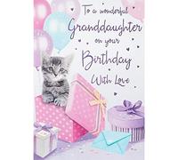 Piccadilly Greetings Birthday Card Granddaughter - 9 x 6 inches - Regal Publishing, C80442, Pink