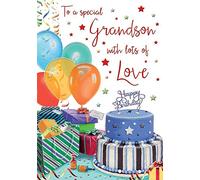 Piccadilly Greetings Birthday Card Grandson - 9 x 6 inches - Regal Publishing