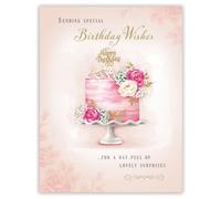 Piccadilly Greetings Birthday Card Her - Luxury Birthday Card for Her - Birthday Cake Design - 8 x 6 inches