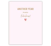 Piccadilly Greetings Birthday Card Her - Minimal Birthday Card for Her - Another Year More Fabulous - 8 x 6 inches