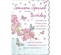 Piccadilly Greetings Birthday Card Someone Special - 9 x 6 inches - Regal Publishing,pink|white|grey|red