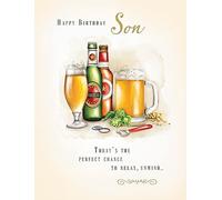 Piccadilly Greetings Birthday Card Son Beer - 8 x 6 inches
