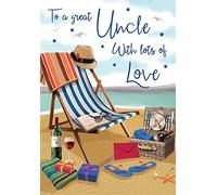 Piccadilly Greetings Birthday Card Uncle - 9 x 6 inches - Regal Publishing, gold|blue|silver|black|brown
