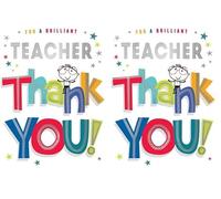 Piccadilly Greetings Brilliant Teacher Thank You Card - 7 x 5 inches (Pack of 2)