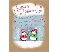 Piccadilly Greetings Character Christmas Card Brother & Sister in Law - 8 x 6 inches