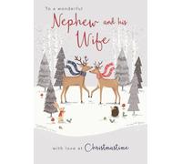 Piccadilly Greetings Character Christmas Card, Couple Nephew & Wife, 2 deer - 8 x 6 inches