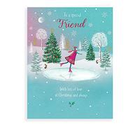 Piccadilly Greetings Character Christmas Card Friend - 8 x 6 inches