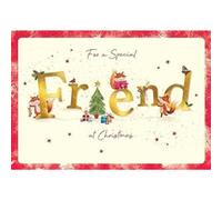 Piccadilly Greetings Character Christmas Card, Friend, Fox type - 9 x 6 inches