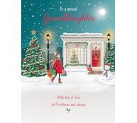 Piccadilly Greetings Character Christmas Card, Granddaughter, Shopping - 8 x 6 inches